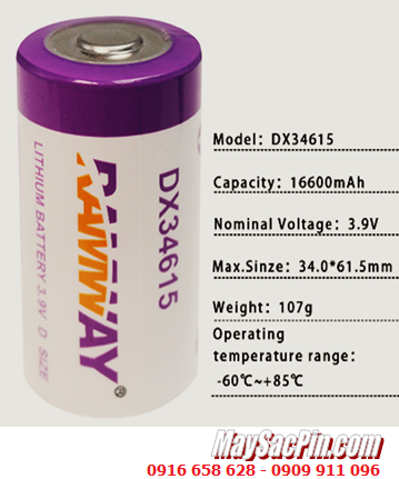 RAMWAY DX34615, Pin nuôi nguồn PLC RAMWAY DX34615 lithium 3.9v 16600mAh chính hãng